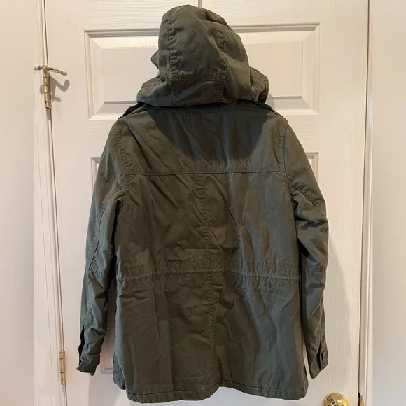 American Eagle Outfitters Olive/Army Green Jacket w/Fleece Hood Size M NWT - Picture 5 of 10